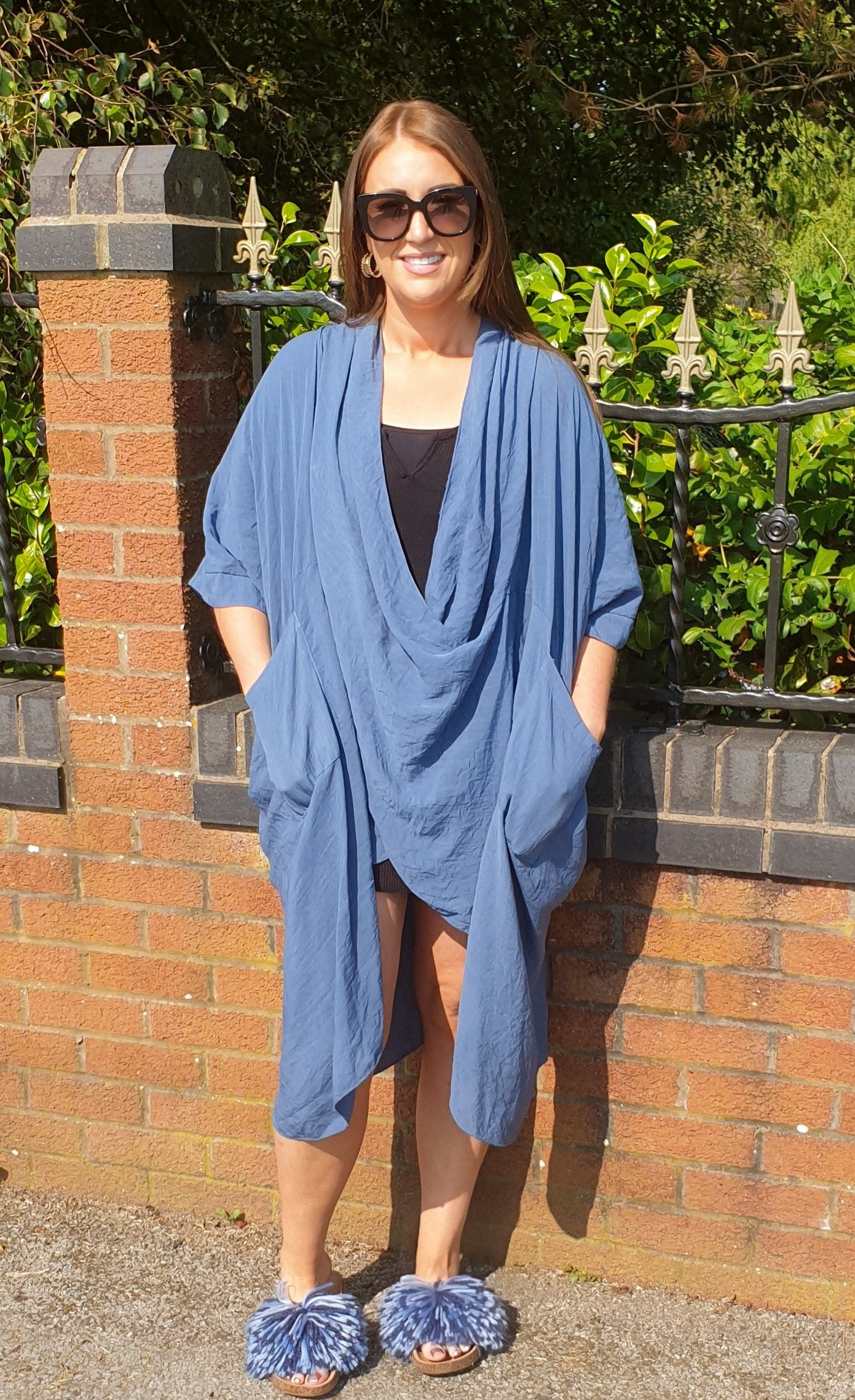 LINEN BLUE WRAP - The Girl House