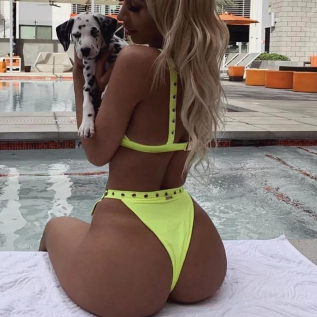 The Neon Eyelet Bikini - The Girl House