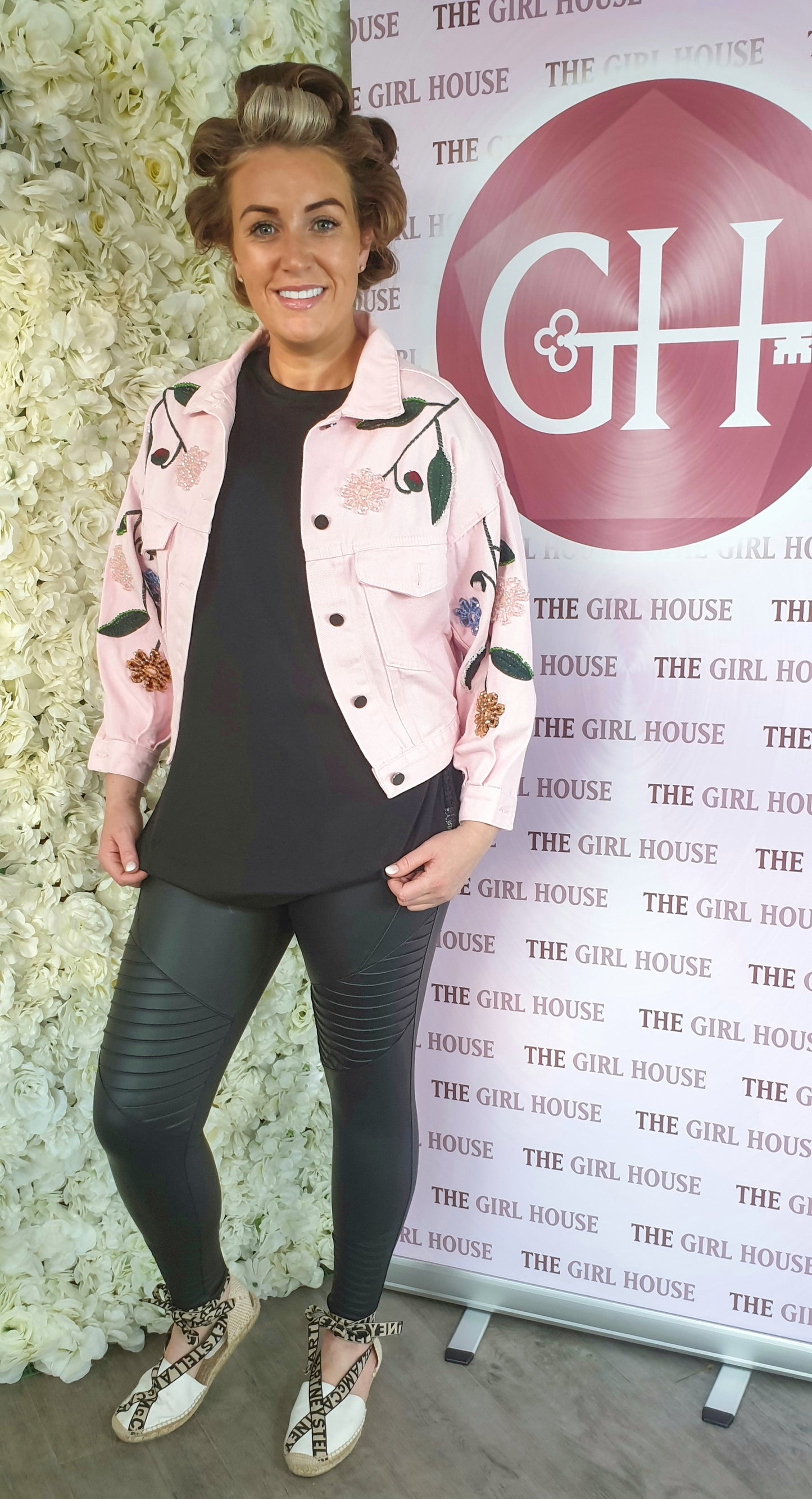 EMBELLISHED BABY PINK JACKET - The Girl House