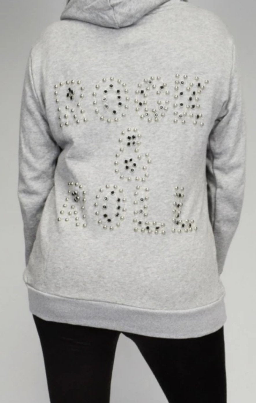 ROCK & ROLL STUDDED HOODIE - The Girl House