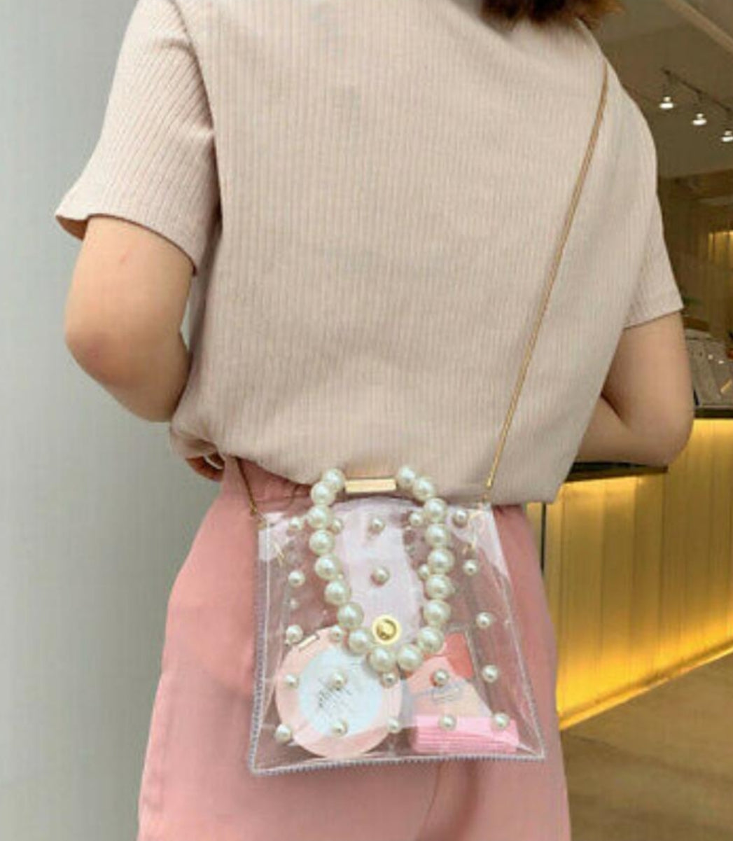 CLEAR PEARL TOTE BAG - The Girl House