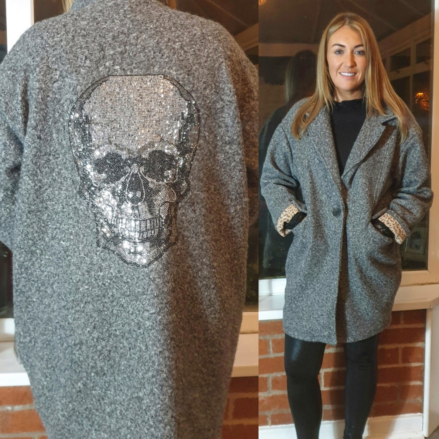 GREY BORG EMBELLISHED SKULL JACKET - The Girl House