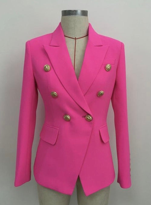 HOT PINK BALMAIN INSPIRED BLAZER - The Girl House