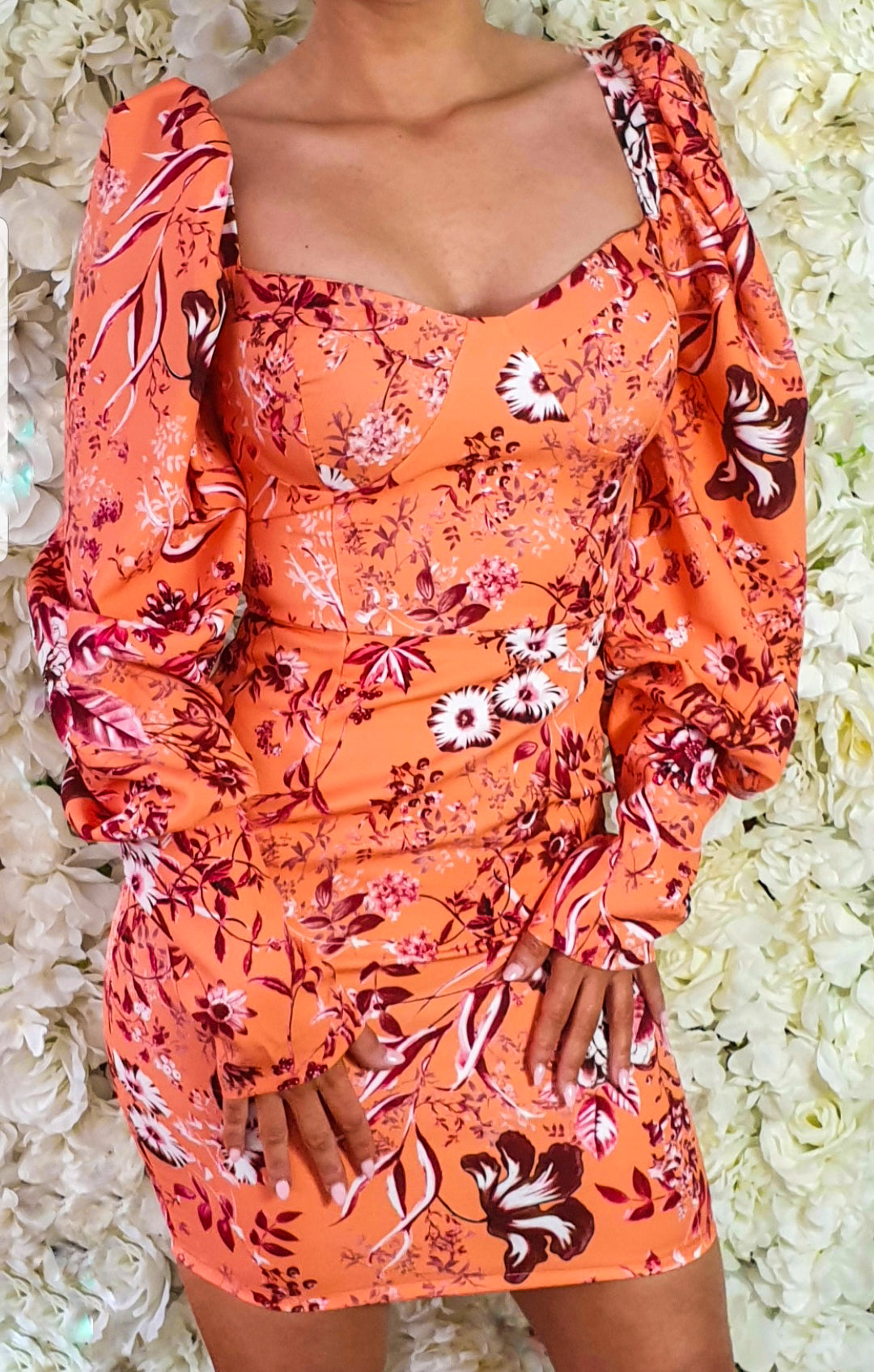 THE MARIA DRESS peach dress - The Girl House