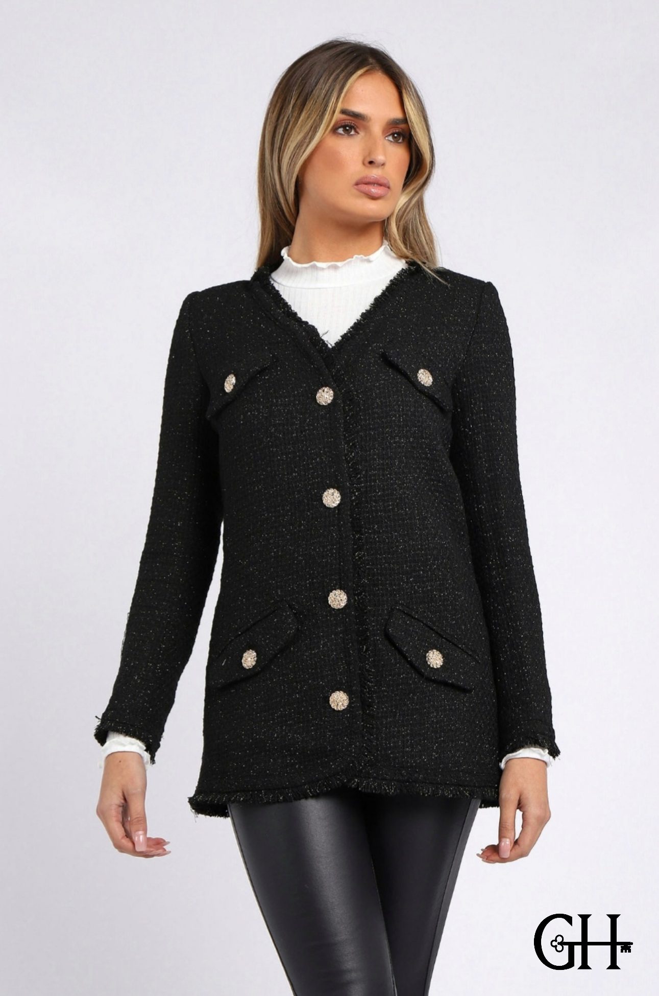 CHANEL INSPIRED GLITZ TWEED JACKET - The Girl House