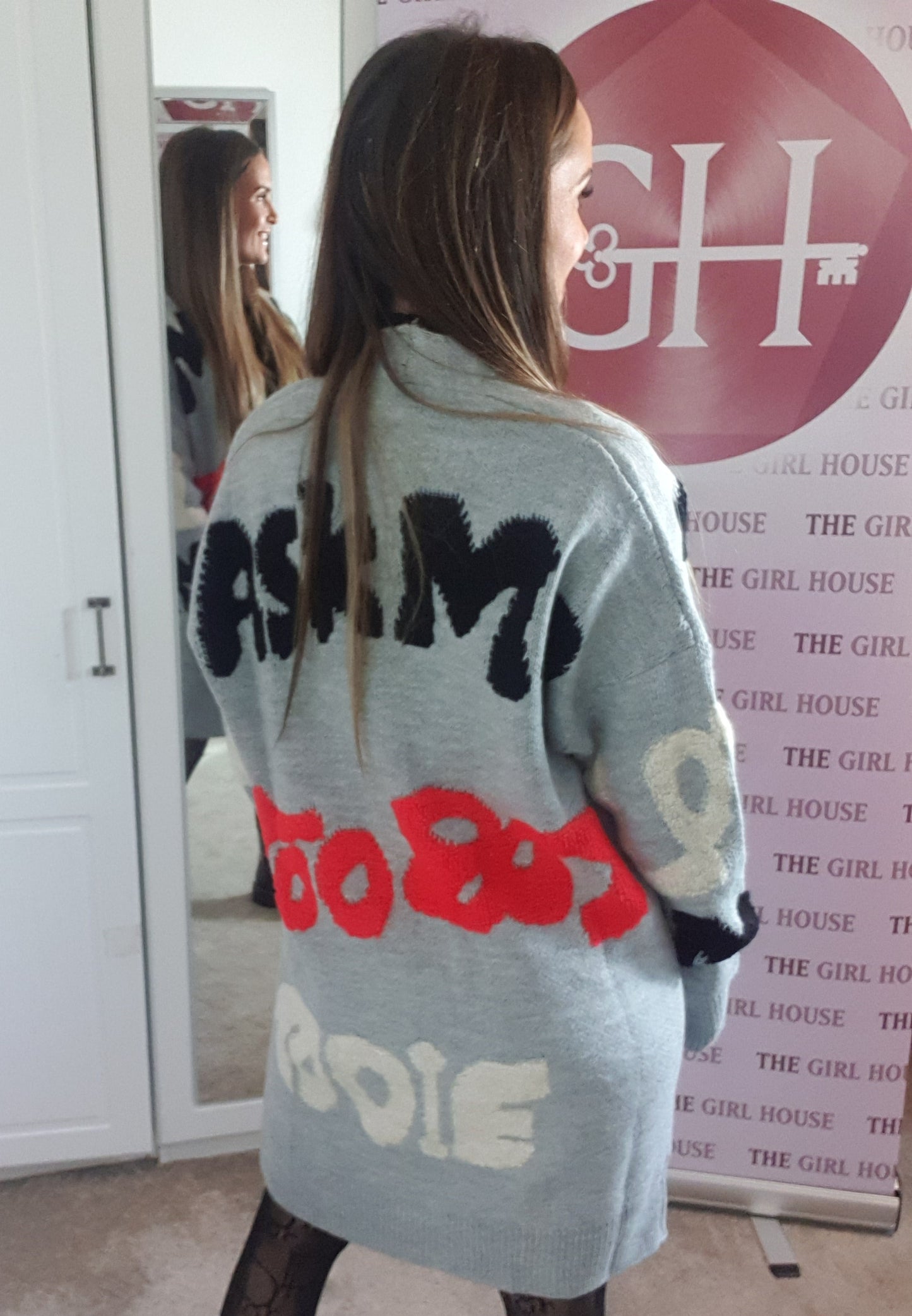 GRAFFITI KNITTED LONGLINE CARDIGAN - The Girl House