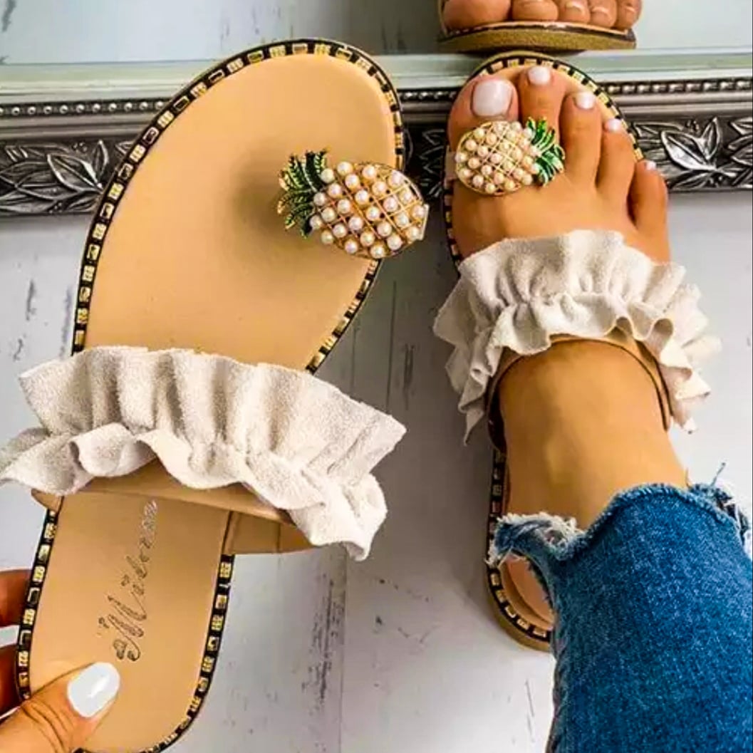 PINEAPPLE FRILL SANDALS - The Girl House